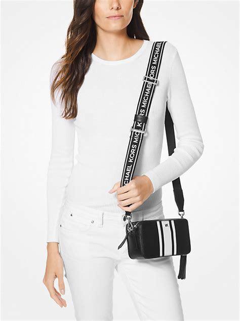 michael michael kors small logo tape camera bag|Michael Kors bradshaw bag.